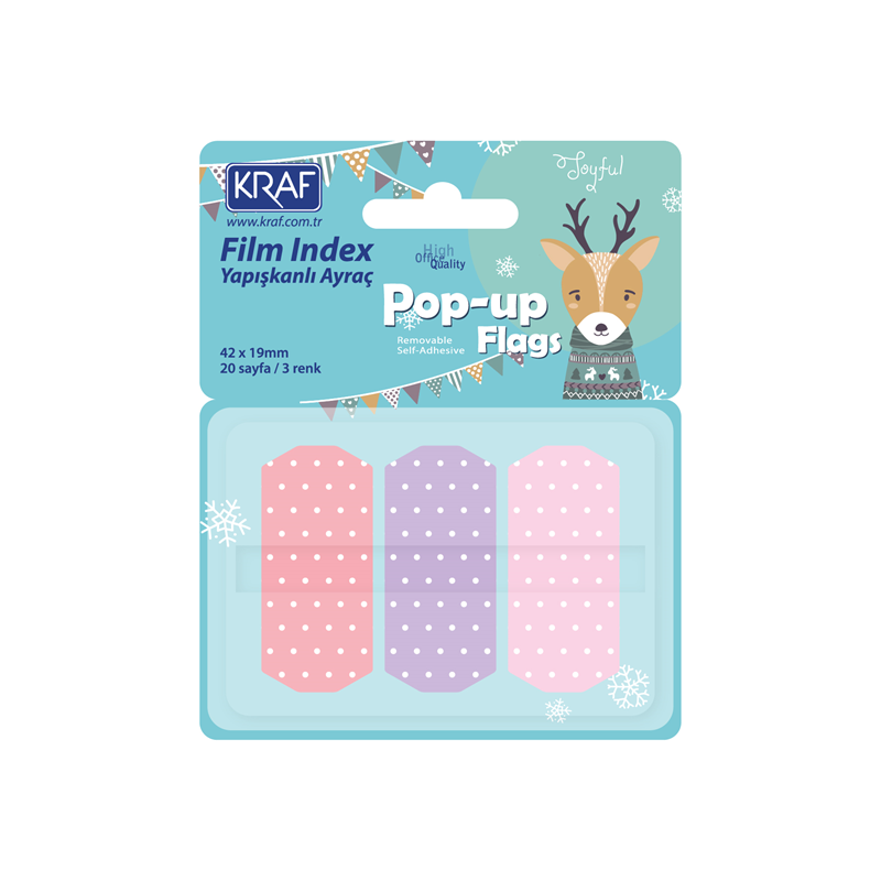 Pop-up Yapışkanlı Şeffaf Film Index Puantiyeli 3 Renk X 20 Yaprak 42x19mm