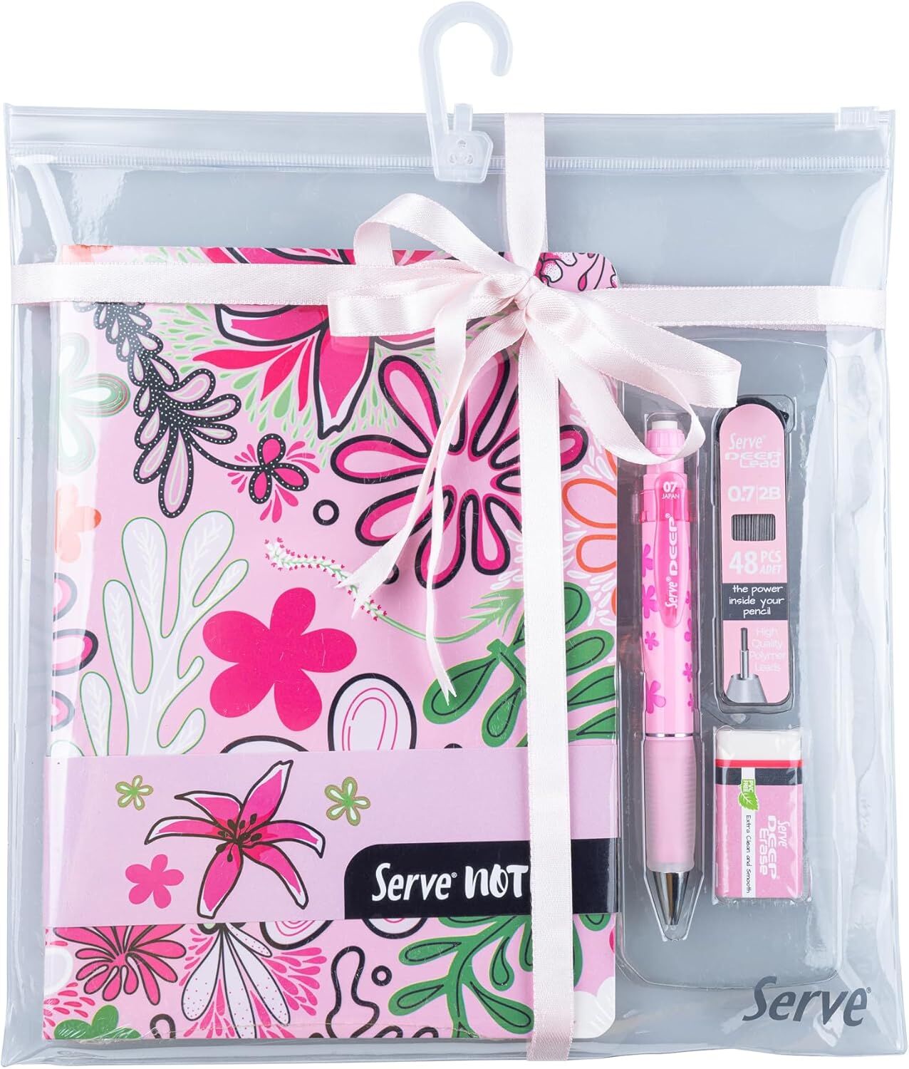 SERVE DEFTER SETI - DESENLİ SEKER PEMBE KUTULU SV-NTSETDSPKT