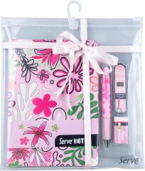 SERVE DEFTER SETI - DESENLİ SEKER PEMBE KUTULU SV-NTSETDSPKT