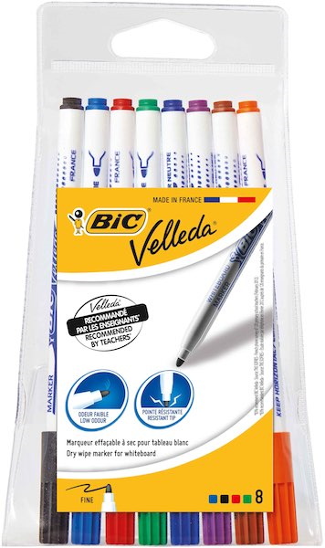 BIC BEYAZ TAHTA KALEMİ VELLEDA ÇOCUK 1721 8 Lİ KARIŞIK 119900