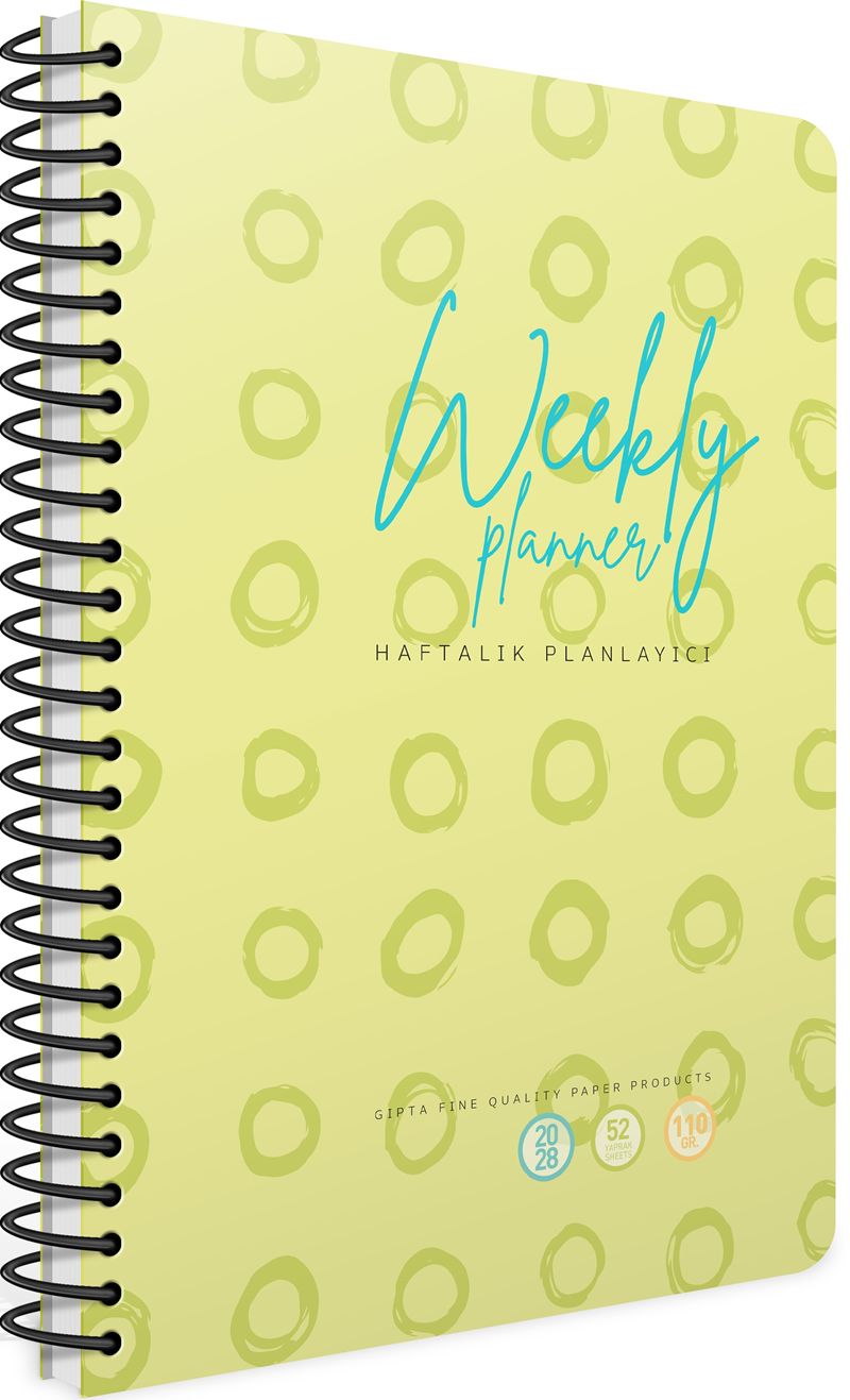 GIPTA PLANNER 20x28 FLEXI SPİRALLİ SERT KAPAK 52 YP. ÇİZGİLİ 3410