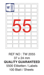 TANEX LASER ETİKET TW-2055 37 X 24 MM 100 LÜ