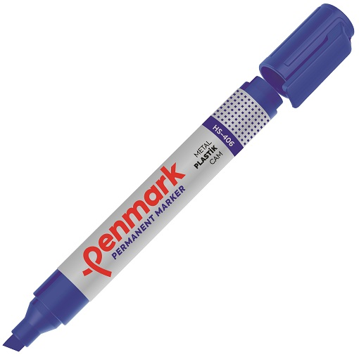 PENMARK PERMANENT MARKÖR KESİK UÇ MAVİ HS 406 02