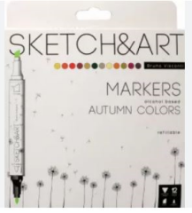 BRUNO VISCONTI TWIN MARKER SKETCH & ART 12 RENK SONBAHAR PEYZAJ 22-0076/06
