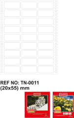 TANEX BİLGİSAYAR ETİKETİ TW-0011 20 X 55 MM 3 LÜ
