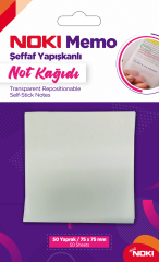 NOKİ MEMO YAPIŞKANLI NOT KAĞIDI 75x75 50 YP 12300 ŞEFFAF