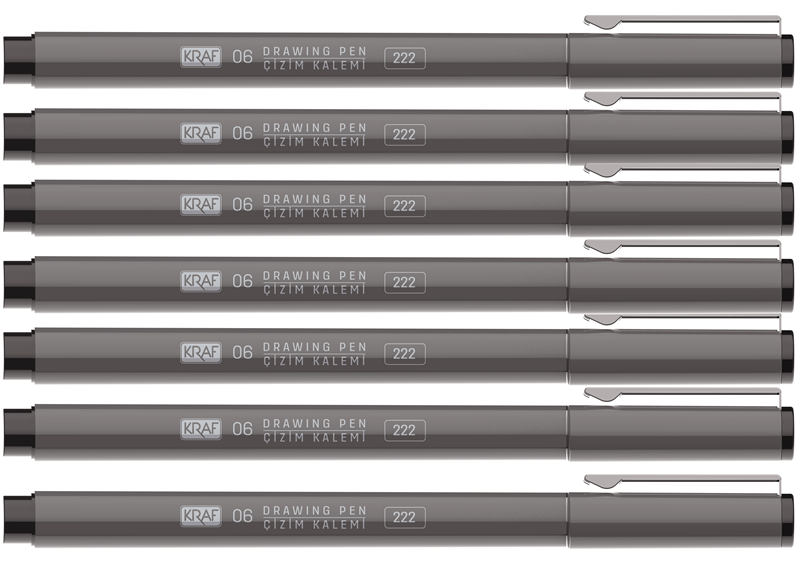 222 Drawıng Pen Çizim Kalemi Seti 7'li
