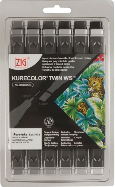 ZIG KURECOLOR TWIN S KC-3000/12B8 12 Lİ COOL GRAY COLORS