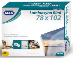MAS LAMİNASYON FİLMİ 125 MIC. 78X102 7703