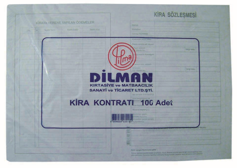DİLMAN KİRA KONTRATI 100 LÜ 3018