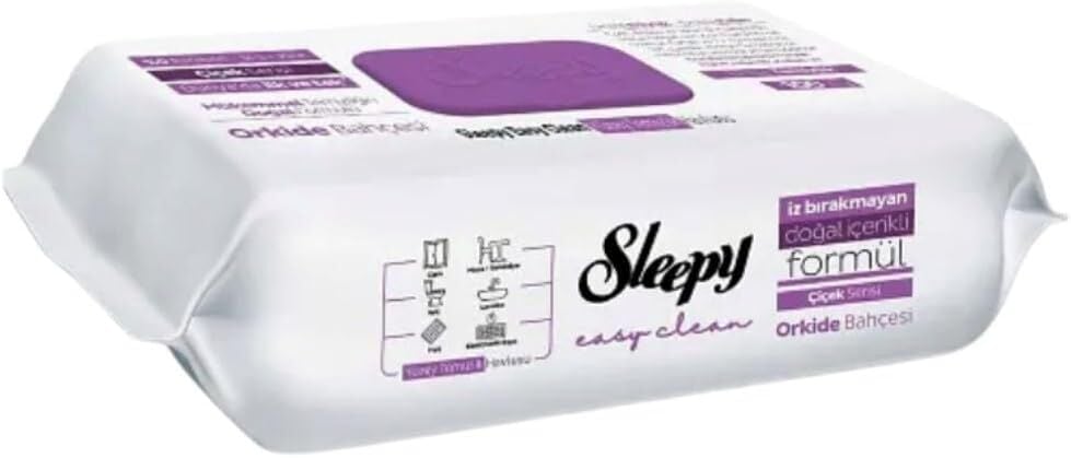 SLEEPY EASY CLEAN YÜZEY TEMİZLİK HAVLUSU 100 LÜ ORKİDE BAHÇESİ (MOR)