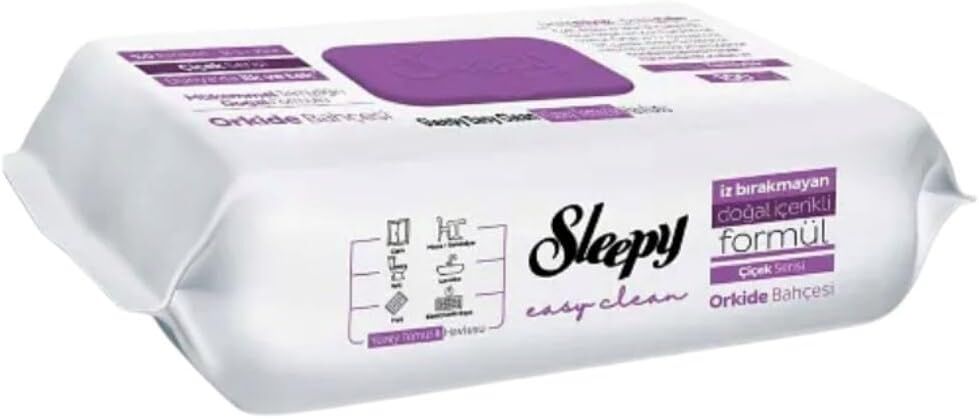 SLEEPY EASY CLEAN YÜZEY TEMİZLİK HAVLUSU 100 LÜ ORKİDE BAHÇESİ (MOR)