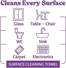 SLEEPY EASY CLEAN YÜZEY TEMİZLİK HAVLUSU 100 LÜ ORKİDE BAHÇESİ (MOR)