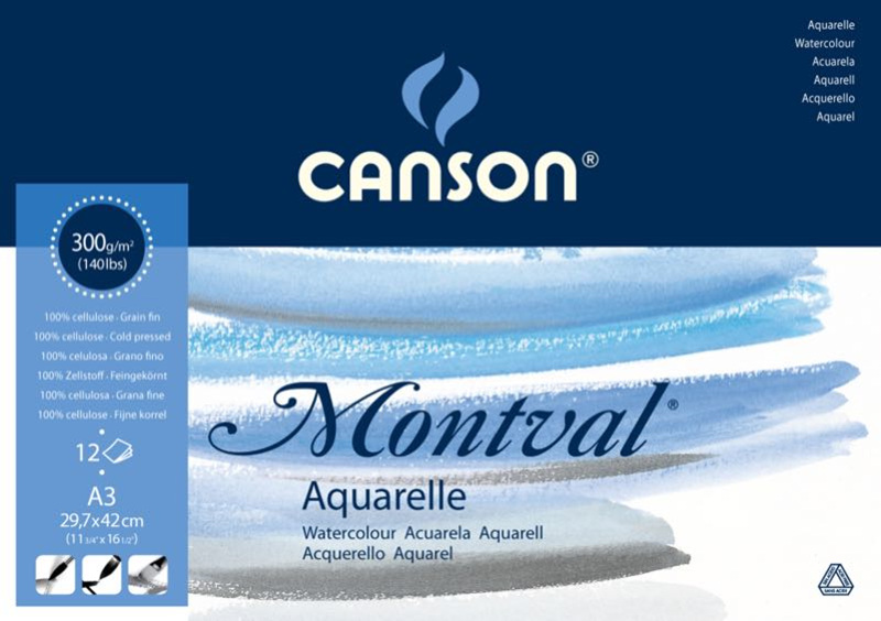 CANSON SULU BOYA BLOĞU MONTVAL 29.7x42 300 GR 12 SF 200807320