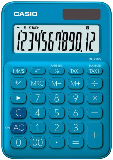 CASIO HESAP MAKİNESİ MASAÜSTÜ MS-20UC-BU 12 HANE