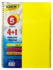 ÇINAR DEFTER A5 SEPERATÖRLÜ 4 KARELİ+1 ÇİZGİLİ 150 YP. 66001