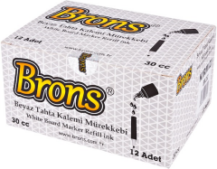 BRONS BEYAZ TAHTA KALEMİ  MÜREKKEBİ  30 CC SİYAH BR-350