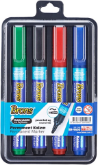 BRONS PERMANENT MARKER YUVARLAK UÇ 4 LÜ KARIŞIK BLS. BR-9600
