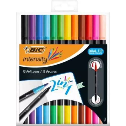 BIC KEÇELİ KALEM INTENSITY DUAL TIP ÇİFT TARAFLI 12 RENK 989695