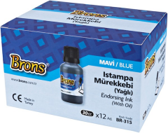 BRONS ISTAMPA MÜREKKEBİ  30 CC MAVİ BR-315