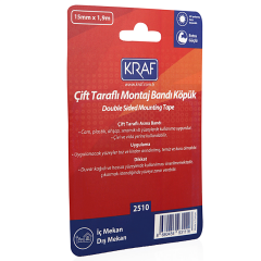 KRAF MONTAJ BANDI ÇİFT TARAFLI KÖPÜK  15mm x 1,9m 2510G