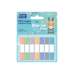 Pop-up Yapışkanlı Şeffaf Film Index 7 Renk X 20 Yaprak 8x45mm
