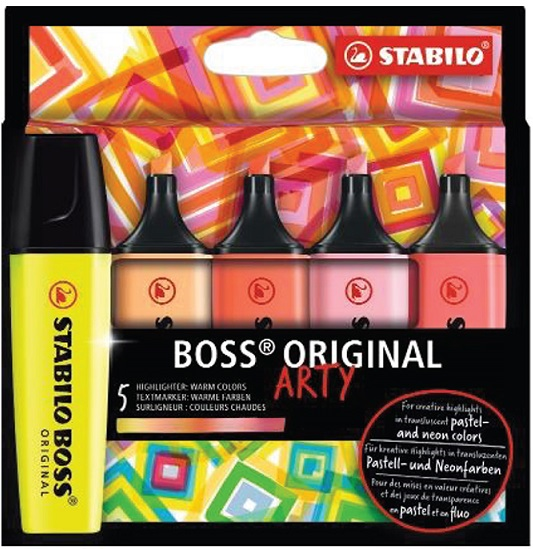 STABILO FOSFORLU KALEM BOSS ORIGINAL SET  5 Lİ SICAK RENKLER 70/5-02-1-20