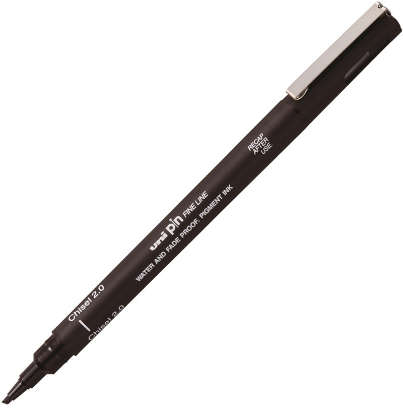 UNİ DRAWING PEN KESİK UÇ PINCS1-200 2.0 SİYAH