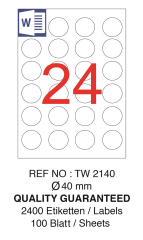 TANEX LASER ETİKET TW-2140 40 MM 100 LÜ