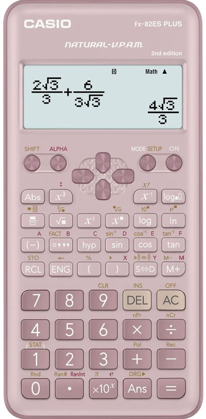 CASIO HESAP MAKİNESİ BİLİMSEL FX-82ES-2PK PLUS PEMBE (2.NESİL)