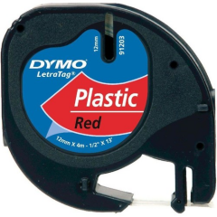 DYMO ŞERİT LETRATAG PLASTİK 12MM x 4MT KIRMIZI 721630 59424