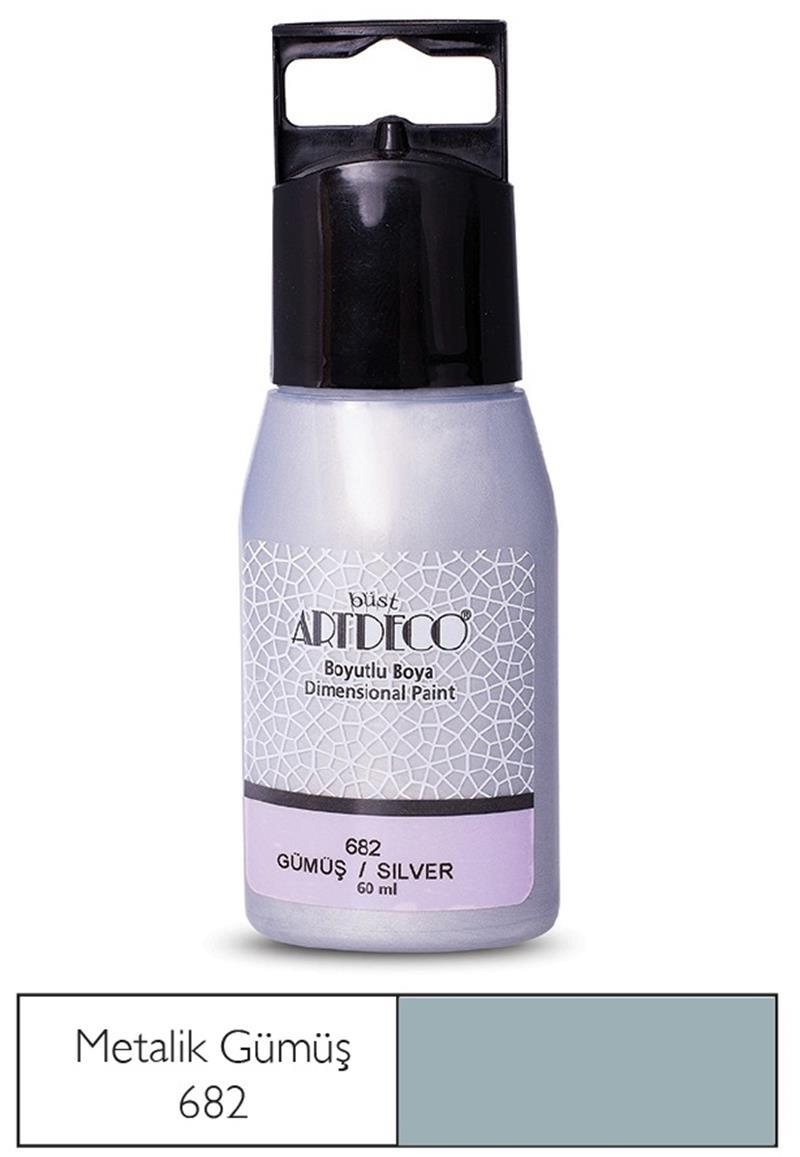 ARTDECO BOYUTLU BOYA METALİK 60 ML GÜMÜŞ Y-040C-682