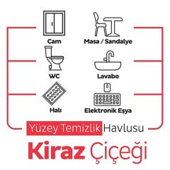SLEEPY EASY CLEAN YÜZEY TEMİZLİK HAVLUSU 100 LÜ KİRAZ ÇİÇEĞİ (KIRMIZI)
