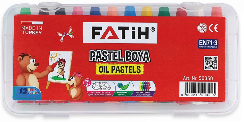 FATİH PASTEL BOYA 12 RENK KİNG SİZE ÇANTALI 50350