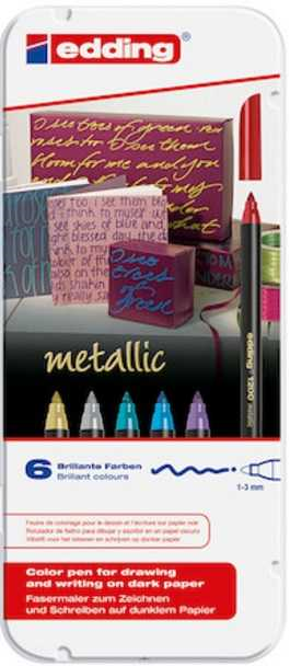 EDDING GRAFİK KALEMİ E-1200 METALİK 6 LI