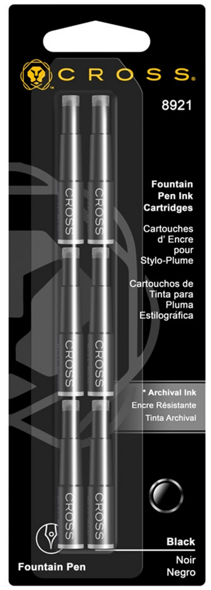 CROSS DOLMA KALEM KARTUŞU SİYAH 6 LI 8921D